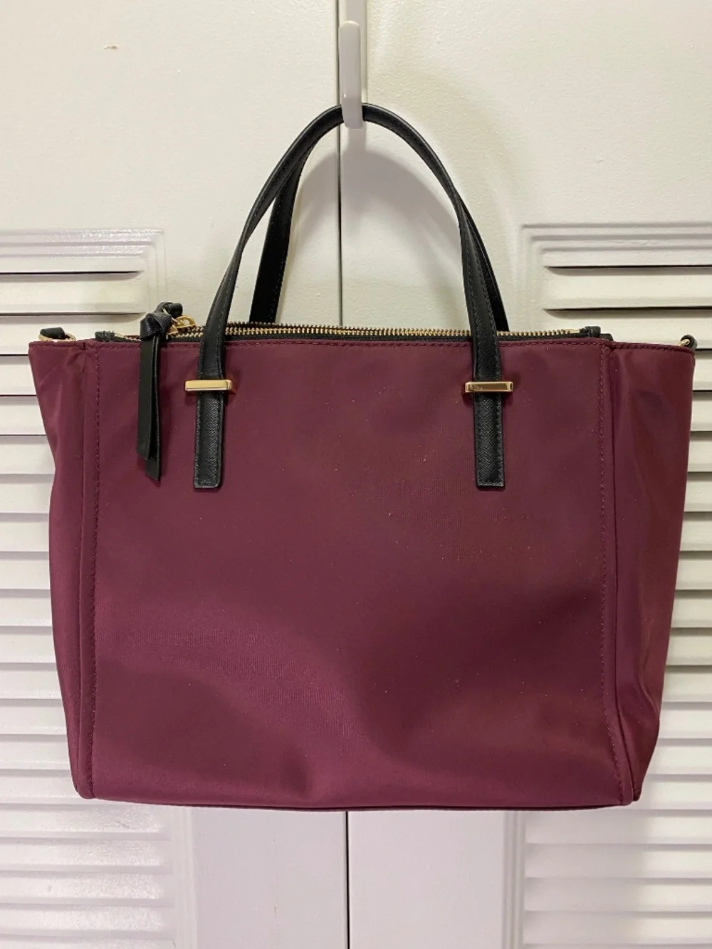 Kate Spade Wilson Road Alyse Satchel in Deep Plum Nylon